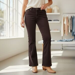 St Johns Bay Pants Womens  Brown  Boot Cut Stretch Straight Leg  Size 10 #27